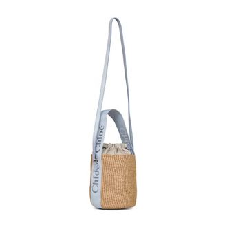 Chlo&eacute; Tassen, Dames, Beige, ONE Size, Katoen, Kleine Woody Mand Tas