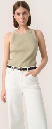 Soaked In Luxury Simone Rib Jersey Slim Fit Tank Top in Spray Green at Nordstrom, Size Xx-Large