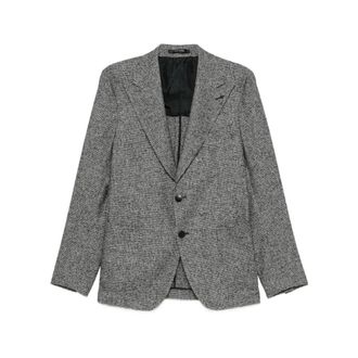 Tagliatore Blazers, male, Gray, Size: L Houndstooth Blazer