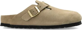 Birkenstock Mules, male, Beige, Size: 10 US Boston Exquisite Suede Narrow Fit