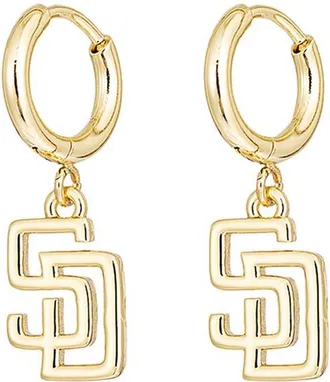 Luv AJ x The MLB San Diego Padres Logo Charm Hoop Earrings in Gold at Nordstrom