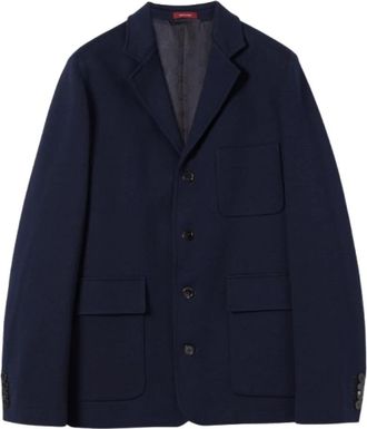 Gucci Single-Breasted Jacket - Heren - Blazers - Blauw - XL - Katoen - Jassen