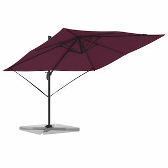 Berkfield Home Elegant Cantilever Roma Parasol Bordeaux Red 286x285x265 cm Aluminium in Burgundy | Size: 286 x 285 x 265 cm