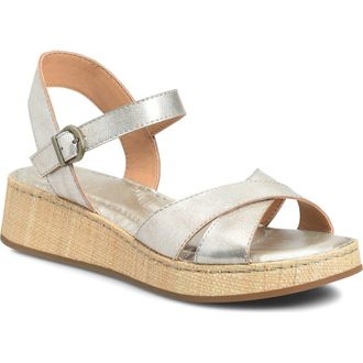 B&oslash;rn Cannes Platform Sandal in Light Gold Metallic at Nordstrom, Size 11