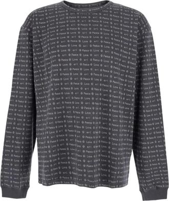 ERL Logo Pattern Crew Neck Sweater - Heren - Sweatshirts - Grijs - XL - Hoodies & sweatvesten