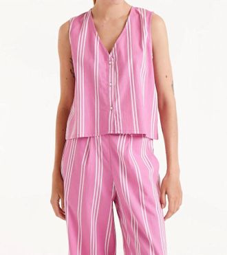 Compa&ntilde;&iacute;afant&aacute;stica Striped Top In Pink