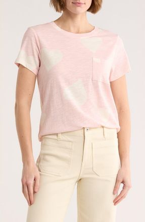 Sanctuary One Pocket T-Shirt in Coral Heart/Scone at Nordstrom Rack, Size X-Small