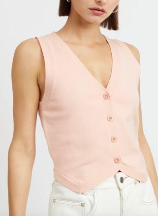 En Saison Brigitte Button Sweater Vest In Light Pink