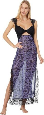 Free People Suddenly Fine Maxi Slip Womens Lingerie NAVY ANIMAL COMBO : XS (Womens 0-2), Mesh/Nylon