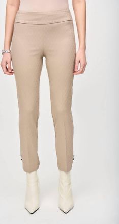 Joseph Ribkoff Geometric Textured Pull On Ankle Pant In Dune