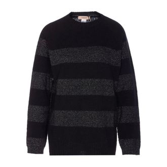 Twinset Truien & Vesten, Dames, Zwart, S, Wol, Gebreide trui met metallic accenten