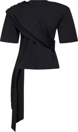 Giuseppe Di Morabito Womens Black Stretch Jersey T-Shirt With Crystal Feather Viscose T-Shirts & Jerseys