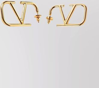 Valentino Garavani logo design brass earrings pair