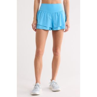 Yogalicious Lightstreme Flirty 2-in-1 Active Shorts in Bonnie Blue at Nordstrom Rack, Size X-Small