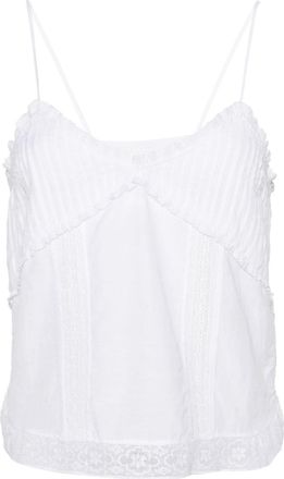 Zadig&Voltaire Calixia Tomboy lace-detail top - women - Cotton/Viscose - L - White