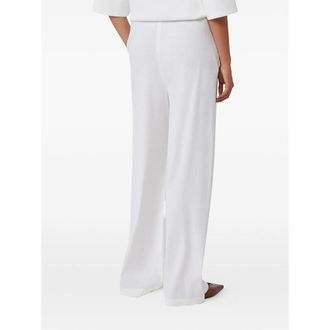 Max Mara Wide-Leg Linen Blend Trousers - White