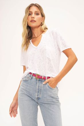 Bloomingdale's Sophia Pocket V Neck Tee