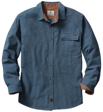 Legendary Whitetails Mens Flannel Shirt Long Sleeve Button Down 100% Cotton, Bering Sea Heather, Large