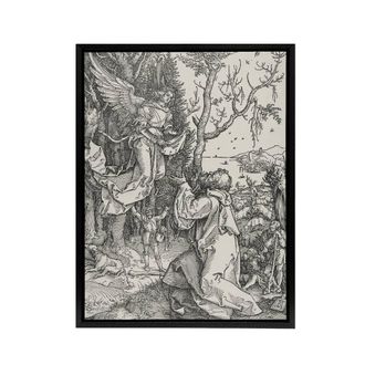 Artery8 Joachim & the Angel Albrecht Durer Framed Canvas Wall Art Print in White | Size: W24 x H32