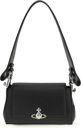 Vivienne Westwood Orb Logo Leren Schoudertas - Dames - Schoudertassen - Zwart - ONE Size - Leer - Tassen