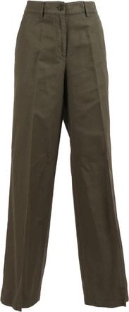 Aspesi Pantaloni Lunghi - Dames - Straight fit broeken - Groen - L - Broeken
