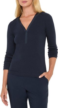 Nic+Zoe NIC & ZOE Trimmed Perfect Knit Rib V-Neck Top
