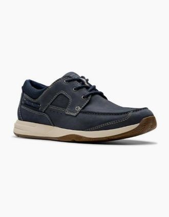 Clarks Mens Clarks Sailview Lace in Navy nubuck - Size: 10
