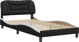 vidaXL Vidaxl - Estructura De Cama Con Cabecero Cuero Sint&eacute;tico Negro Y Blanco