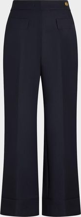 C&acirc;llas Milano Brody Wool Canvas Cropped Wide-Leg Pants