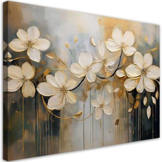 Artgeist Quadro su tela, Fiori naturali dipinti - 120x80