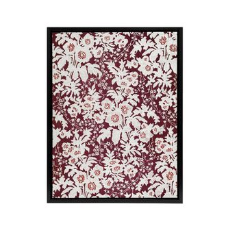 Artery8 Vintage Silk Flowers Floral Pattern Wyatt Framed Canvas Wall Art Print in Red | Size: W24 x H32