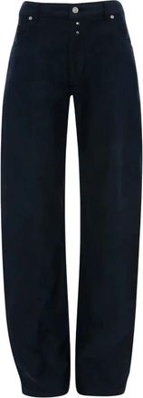 Victoria Beckham Split Detail Utility Broek - Dames - Wijde Broeken - Blauw - W30 - Katoen - Broeken