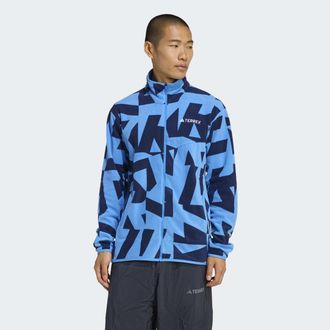 ADIDAS TERREX Fleecejacke ADIDAS TERREX TERREX MULTI PRINTED, Herren, Gr. L, blau (ray blau, legend ink), Obermaterial: 100% Polyester, normal, Jacken Fleecejacke