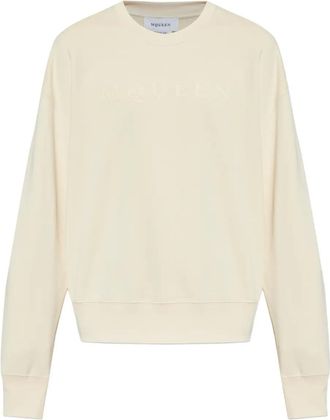 Alexander McQueen logo-print sweatshirt - men - Cotton - S - Neutrals