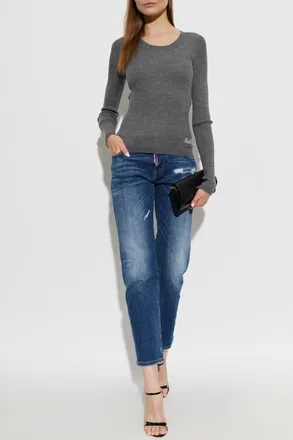 Dsquared2 Fitted Cut Top, Womens, Grey