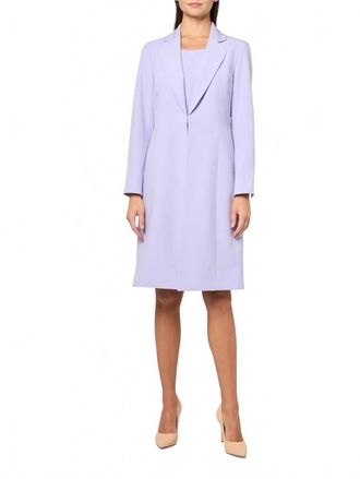 Le Suit Sheath Dress And Long Matching Jacket Set In Lilac