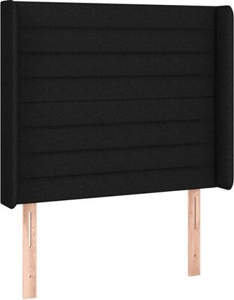 vidaXL Cabecero Con Led De Tela Negro 93x16x118/128 Cm Vidaxl