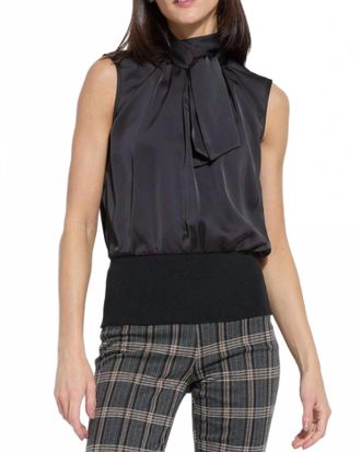 Lyss&eacute; Indira Mixmedia Scarf Blouse In Black