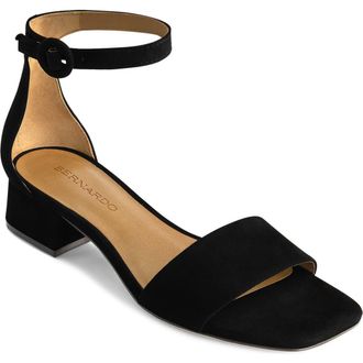 Bernardo Jalena Ankle Strap Sandal in Black Kid Suede at Nordstrom Rack, Size 6.5
