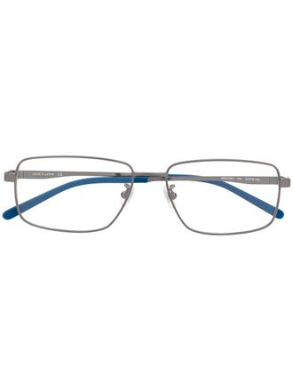 Montblanc two-tone square-frame glasses - men - Metal/Rubber - 57 - Silver