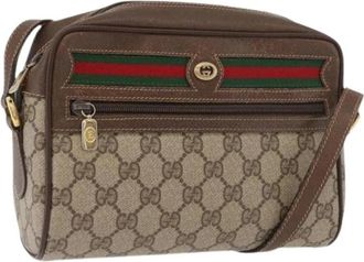 Gucci Pre-owned Vintage GG Canvas Schoudertas - Dames - Vintage Schoudertas - Beige - ONE Size - Leer - Vintage