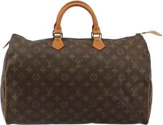 Louis Vuitton Speedy Handbag Monogram Canvas Brown Canvas Handbag (Pre-Owned)