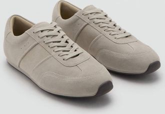 Mango Sneaker pelle crosta di cuoio grigio - Uomo - 39 - MANGO MAN