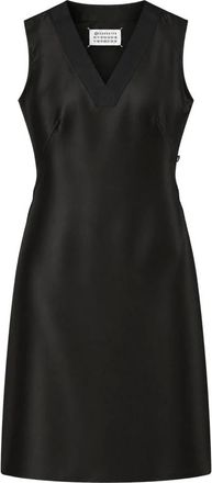 Maison Margiela Abito midi in seta con quattro punti - - Dresses - Donna - Nero - S