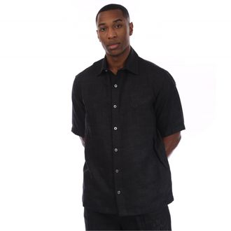 Off-white Off White Heren Linnen 90s Bowling Shirt (Zwart)