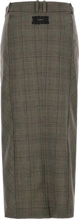 Pinko Womens Skirt Wool-Blend Grey Polyester