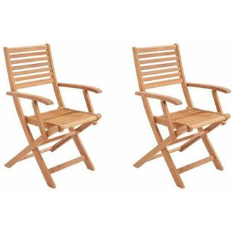 OEM Lote De 2 Sillones De Jard&iacute;n Plegables - Eden - Madera De Eucalipto Fsc - 57,5 X 52,5 X H91 Cm