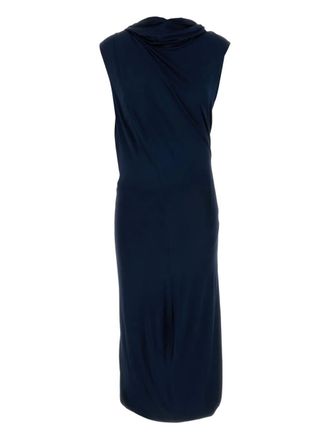 Magda Butrym draped hooded midi dress - Blue