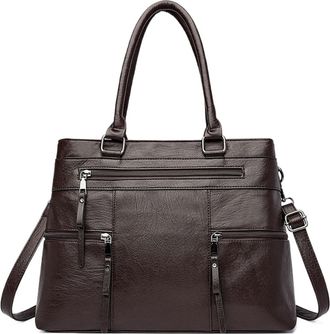 Generic Compatible For Womens Handbag - With Detachable Shoulder Strap Zipper Closure, Work And Travel Bag Durable(Coffee)