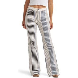 Wrangler Western Wide Leg Jeans in Multi Blue Stripe at Nordstrom, Size 24